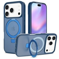Allytechgroup iPhone 17 Pro Case Matte, [Compatible with Magsafe] Ring Holder Kickstand Anti-Scratch Shockproof Bumper Slim Fit Shell Phone Case Cover for Apple iPhone 17 Pro, Blue