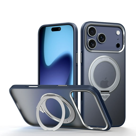 Allytechgroup for iPhone 17 Pro Case, Rotating Bracket Kickstand Stress Reliever Design [Compatible with Magsafe] Anti-Scratch Shockproof Stylish Case Cover for iPhone 17 Pro, Blue