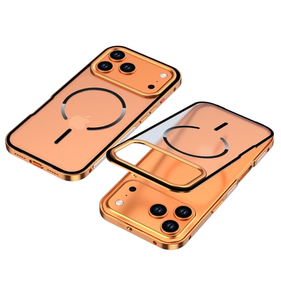 Allytechgroup for iPhone 17 Pro Magnetic Case, Anti-Scratch Shockproof Rugged Wireless Charging Support Lightweight Military Grade Drop Protection for iPhone 17 Pro Women Men,  Orange