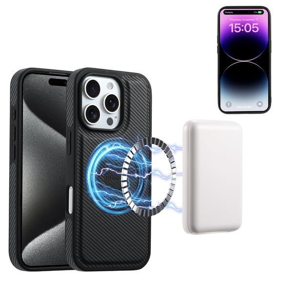 Allytechgroup for iPhone 17 Pro Max Back Cover Case, Support Wireless Charging Shock-Absorbent Wireless Charging and Non-Slip Features Shockproof Protective Bumper for iPhone 17 Pro Max, Black