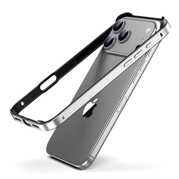 Allytechgroup for iPhone 17 Pro Max Bumper Case Metal, No Back Design Compatible with MagSafe, Aluminum Alloy + TPU Bumper Frame Slim Fit Excellent Heat Dissipation 4 Corner Raised Shockproof,Silver