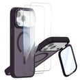 thumbnail image 1 of Allytechgroup for iPhone 17 Pro Max Case with 2 Pcs Screen Protector & Camera Lens Protector, [Compatible with Magsafe] Full Body Shockproof Anti-Scratch Kickstand Bumper Phone Cover, Purple, 1 of 6
