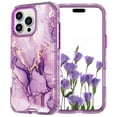 thumbnail image 1 of Allytechgroup for iPhone 17 Pro Max Case, 3 Layers Protection Slim Lightweight Shockproof Soft TPU & Hard Back Protective Bumper Cover Marble Shell, D, 1 of 7
