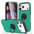thumbnail image 1 of Allytechgroup iPhone 17 Pro Max Case with Anti-Spy Screen Protector, Ring Holder Kickstand Anti-Scratch Magnetic Back Cover Compatible with Car Mount Rugged Hybrid TPU PC Phone Case, Darkgreen, 1 of 7