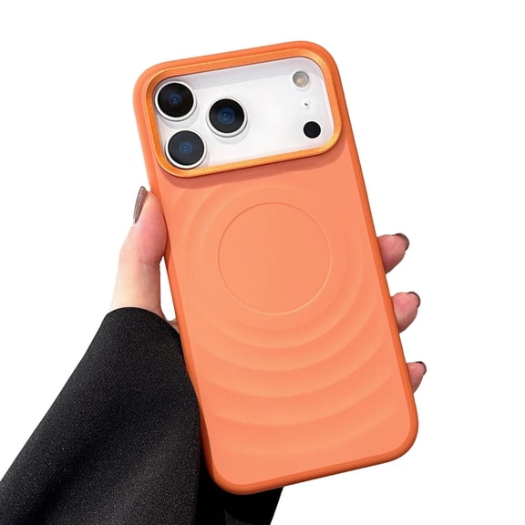 Allytechgroup iPhone 17 Pro Max Case for Women Men, Stylish Ripple Design Slim Fit Shock-Absorbent Anti-Scratch Lightweight Bumper Rugged Phone Case Cover for Apple iPhone 17 Pro Max, Orange
