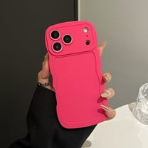 Allytechgroup iPhone 17 Pro Max Case for Women Men, Stylish Wave Frame Design Slim Fit Shell Camera Lens Protective Anti-Scratch Bumper Lightweight Phone Cover Shell, Rose