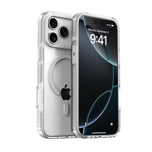 Allytechgroup iPhone 17 Pro Max Clear Case, Compatible with Magsafe Anti-Yellow Magnetic Back Cover Slim Fit Shockproof Anti-Fingerprint Phone Case for Apple iPhone 17 Pro Max, White