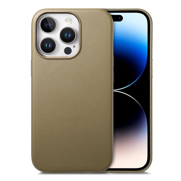 Allytechgroup for iPhone 17 Pro Max Protective Case with Magnetic Wireless Charging, Shock-Absorbent PC+TPU & PU Leather Anti-Scratch & Anti-Fingerprint Shockproof for iPhone 17 Pro Max, Lightbrown