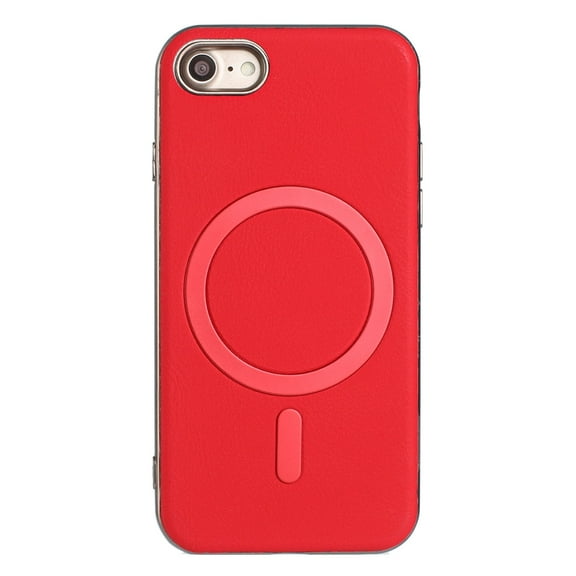 Allytechgroup iPhone 7 / 8 / SE 2022 & 2020 Case with Magnetic Ring, Compatible with Magsafe Slim Back Cover Flannel Inner Lining Shockproof Protective Phone Case for Apple iPhone SE 2 3, Red