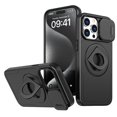 thumbnail image 1 of Allytechgroup for iPhone 8 Plus/7 Plus Case with 360° Rotatable Ring Holder, [Sliding Camera Cover] [Compatible MagSafe] [Military Grade Tested] Anti-Fingerprint Slim Magnetic Case Cover, Black, 1 of 6