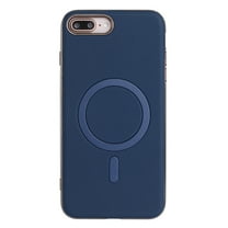 Allytechgroup iPhone 8 Plus/7 Plus Case with Magnetic Ring, Compatible with Magsafe Slim Back Cover Flannel Inner Lining Shockproof Protective Phone Case for Apple iPhone 8 Plus/7 Plus, Darkblue