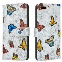 Allytechgroup iPhone 8 Plus/7 Plus Case Wallet Cover with Card Slots & Cash Pocket, Flip Phone Case for Apple iPhone 8 Plus/7 Plus, Shockproof Stand Feature Premium PU Leather Case for Women Girls