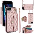 thumbnail image 1 of Allytechgroup for iPhone 8 Plus/7 Plus Wallet Case with 5 Cards Holders, Detachable Hand Strap & Shoulder Lanyard RFID Blocking Shockproof Protective Phone Case for Girls Women, Rosegold, 1 of 8