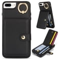 thumbnail image 1 of Allytechgroup iPhone 8 Plus/ 7 Plus Wallet Case, Ring Holder Stand Cards Slots Shockproof Retro Flip Back Cover Phone Case for Apple iPhone 8 Plus/ 7 Plus, Black, 1 of 8