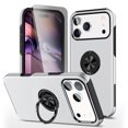 thumbnail image 1 of Allytechgroup iPhone Air Case with Anti-Spy Screen Protector, Ring Holder Kickstand Anti-Scratch Magnetic Back Cover Compatible with Car Mount Rugged Hybrid TPU PC Phone Case, Silver, 1 of 7