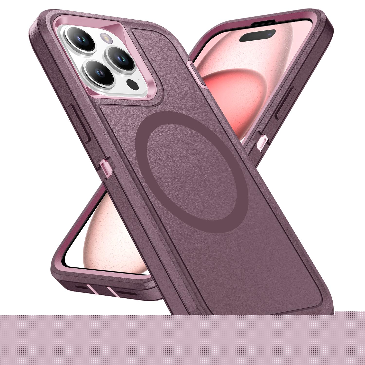 Allytechgroup iPhone Air Case, Heavy Duty Shockproof Anti-Scratch Bumper Rugged Compatible with Mag-safe Dual Layer PC TPU Magnetic Phone Case Cover for Apple iPhone Air, Purple