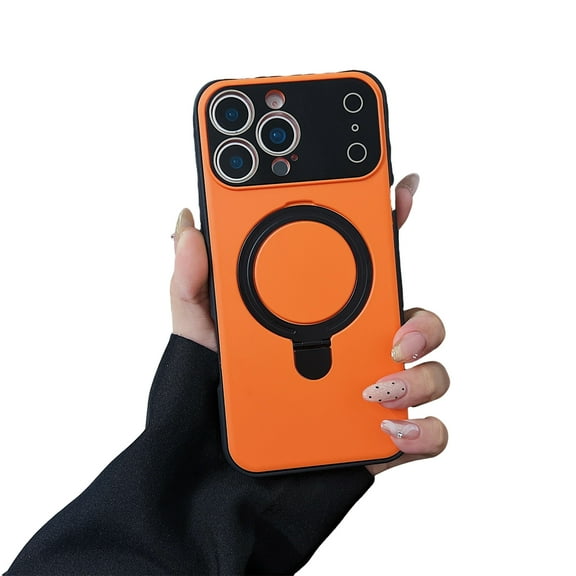 Allytechgroup iPhone Air Case with Magnetic Ring Holder, [Compatible with Magsafe] 360 Rotating Kickstand Shockproof Camera Protective Bumper Rugged Phone Case Cover for Women Men, Orange