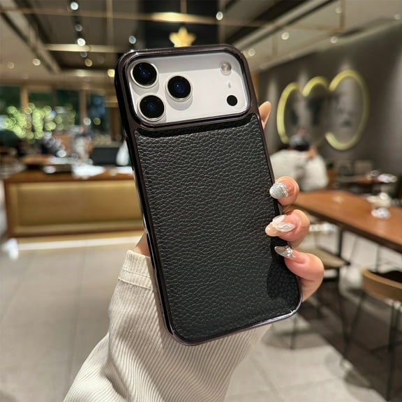 Allytechgroup for iPhone Air Case, PU Leather PC+TPU Anti-Scratch Shock-Absorbent, Anti-Fingerprint Non-Slip Lightweight Shockproof Protective Cover for Apple iPhone Air, Black