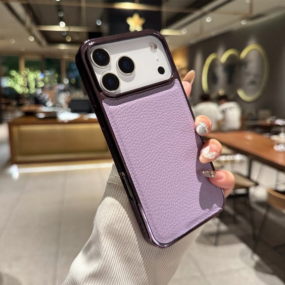 Allytechgroup for iPhone Air Case, PU Leather PC+TPU Anti-Scratch Shock-Absorbent, Anti-Fingerprint Non-Slip Lightweight Shockproof Protective Cover for Apple iPhone Air, Purple