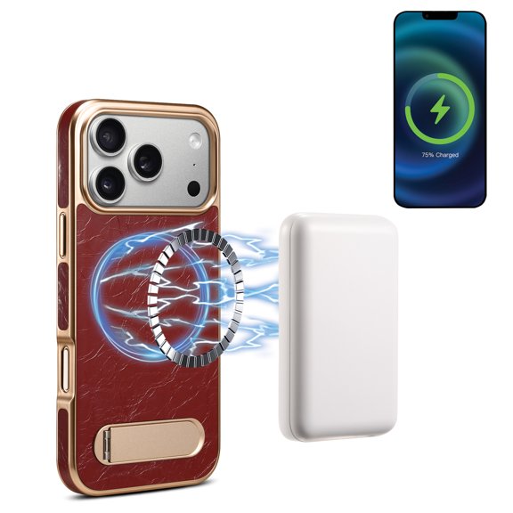 Allytechgroup for iPhone Air Protective Case with Kickstand, Magnetic Back Cover Shock-Absorbent Support Wireless Charging Lightweight Non-Slip Shockproof Bumper for Women Men, Red
