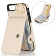 thumbnail image 1 of Allytechgroup iPhone SE 2022/2020/ iPhone 8 7 Wallet Case, Ring Holder Stand Cards Slots Shockproof Retro Flip Back Cover Phone Case for Apple iPhone SE 3rd 2nd Gen/ iPhone 8 7, White, 1 of 7