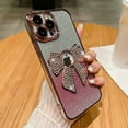 thumbnail image 1 of Allytechgroup iPhone X/ iPhone XS Case Bling, Luxury Bling Butterfly Design Slim Clear Back Cover Logo Visible Anti-Yellow Shockproof Fashion Phone Case for Apple iPhone X/ iPhone XS, Rosegold, 1 of 9