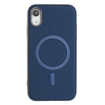 Allytechgroup iPhone XR Case with Magnetic Ring, Compatible with Magsafe Slim Back Cover Flannel Inner Lining Shockproof Protective Phone Case for Apple iPhone XR, Darkblue