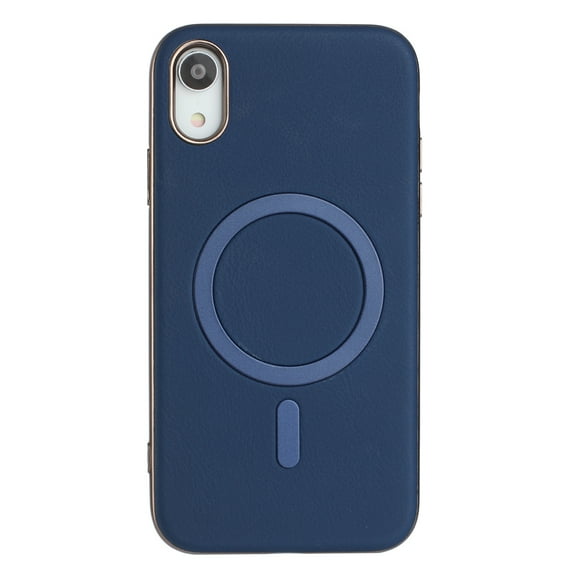 Allytechgroup iPhone XR Case with Magnetic Ring, Compatible with Magsafe Slim Back Cover Flannel Inner Lining Shockproof Protective Phone Case for Apple iPhone XR, Darkblue