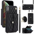 thumbnail image 1 of Allytechgroup for iPhone XS Max Wallet Case with 5 Cards Holders, Detachable Hand Strap & Shoulder Lanyard RFID Blocking Shockproof Protective Phone Case for Girls Women, Black, 1 of 8
