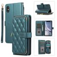 thumbnail image 1 of Allytechgroup for iPhone XS/X Wallet Case, Premium PU Leather Magnetic Buckle Zipper Pocket Card Slots Flip Stand Protective Cover with Hand Strap & Shoulder Strap - Darkgreen, 1 of 12
