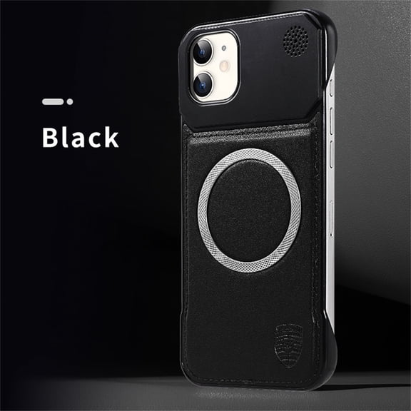Allytechgroup for iPhone XS/ iPhone X Case, PU Leather & Hard PC Bumper Shockproof Cover [Compatible with MagSafe] Magnetic Wireless Charg Slim Lightweight Shell Thin Protective Phone Case, Black