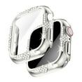 thumbnail image 1 of Allytechgroup for iWatch Series 10 42mm Case with Tempered Glass Screen Protector, Support Wireless Charging Crystal Diamond Rhinestone Sparkling Full Protective Cover for Women Girls, Silver, 1 of 7