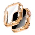 thumbnail image 1 of Allytechgroup for iWatch Series 10 42mm Case with Tempered Glass Screen Protector, Support Wireless Charging Crystal Diamond Rhinestone Sparkling Full Protective Cover for Women Girls, Rosegold, 1 of 5