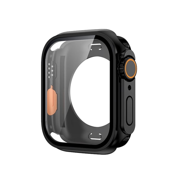 Allytechgroup for iWatch Series 9/8/7 41mm Screen Protector Case, Support Wireless Charging Shockproof Case Cover Bumper Protector for Women Men, Black