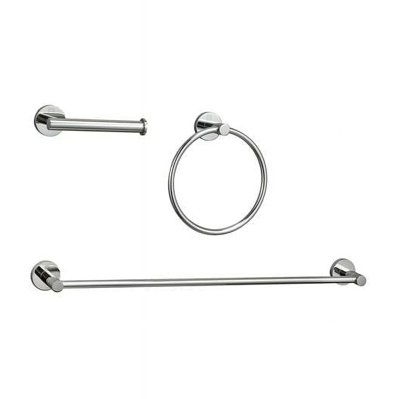 Chrome 3-Piece Stainless Steel Bathroom Hardware Set