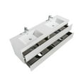 thumbnail image 1 of Alma 59 Inch Gloss White Doubel sink Mount Vanity With A integrated Sink, 1 of 6