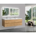 thumbnail image 1 of Alma 84 Inch Natural Oak Wall Mount Vanity With A integrated Sink, 1 of 5