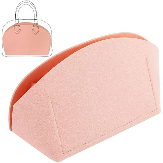 Alma BB Felt Handbag Organizer Insert - Portable Shell Shaper Tote Bag Organizer with Multiple Compartments 7.5x4.3x5.2 Inch (Pink) Salmon 1pc