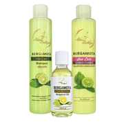 Alma Belleza Bergamot Hair Care Set   Shampoo with Keratin, Conditioner with Amino Acids & Bergamot Oil, Hydrating & Smoothing Hair Care System, 3-Piece Set