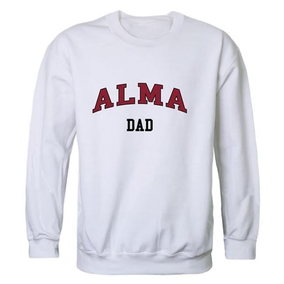 Alma College Scots Dad Crewneck Sweatshirt, White - Medium