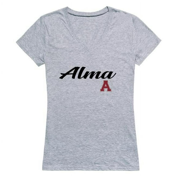 Alma College Scots Women Script T-Shirt, Heather Grey - Small