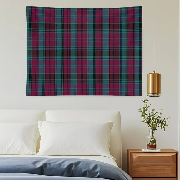 Alma College Tartan Wall Tapestry 30"x40" Lightweight, Wrinkle-Resistant Hanging Blanket for Bedroom Living Room Decor