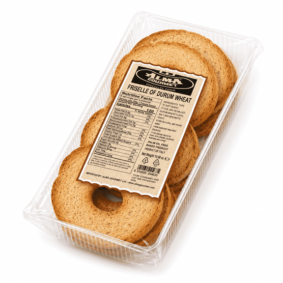 Alma Gourmet Friselle di Grano Pugliesi, Italian Twice-Baked Wheat Bread, Imported from Italy, 10.6 oz (300 g), pack of 3