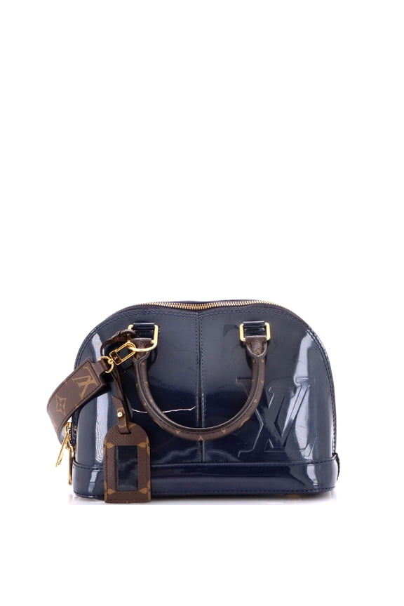 Alma Handbag Vernis with Monogram Canvas BB By Rebag