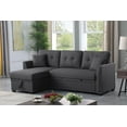 thumbnail image 1 of Alma Dark Grey Plush Upholstered Hidden Easy to Convert Pull-Out Multi-Purpose Sleeper Sofa for Living Room, Guest Room, Small Spaces, 1 of 6