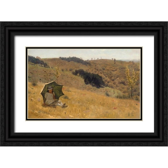 Alma-Tadema, Sir Lawrence 18x13 Black Ornate Wood Framed with Double Matting Museum Art Print Titled - Sunny Days, 1874