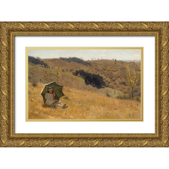 Alma-Tadema, Sir Lawrence 18x13 Gold Ornate Wood Framed with Double Matting Museum Art Print Titled - Sunny Days, 1874