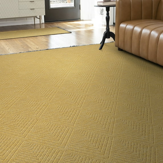 Alma Transitional 5' x 7' Gold, Machine Washable Polyester & Cotton Indoor Area Rug