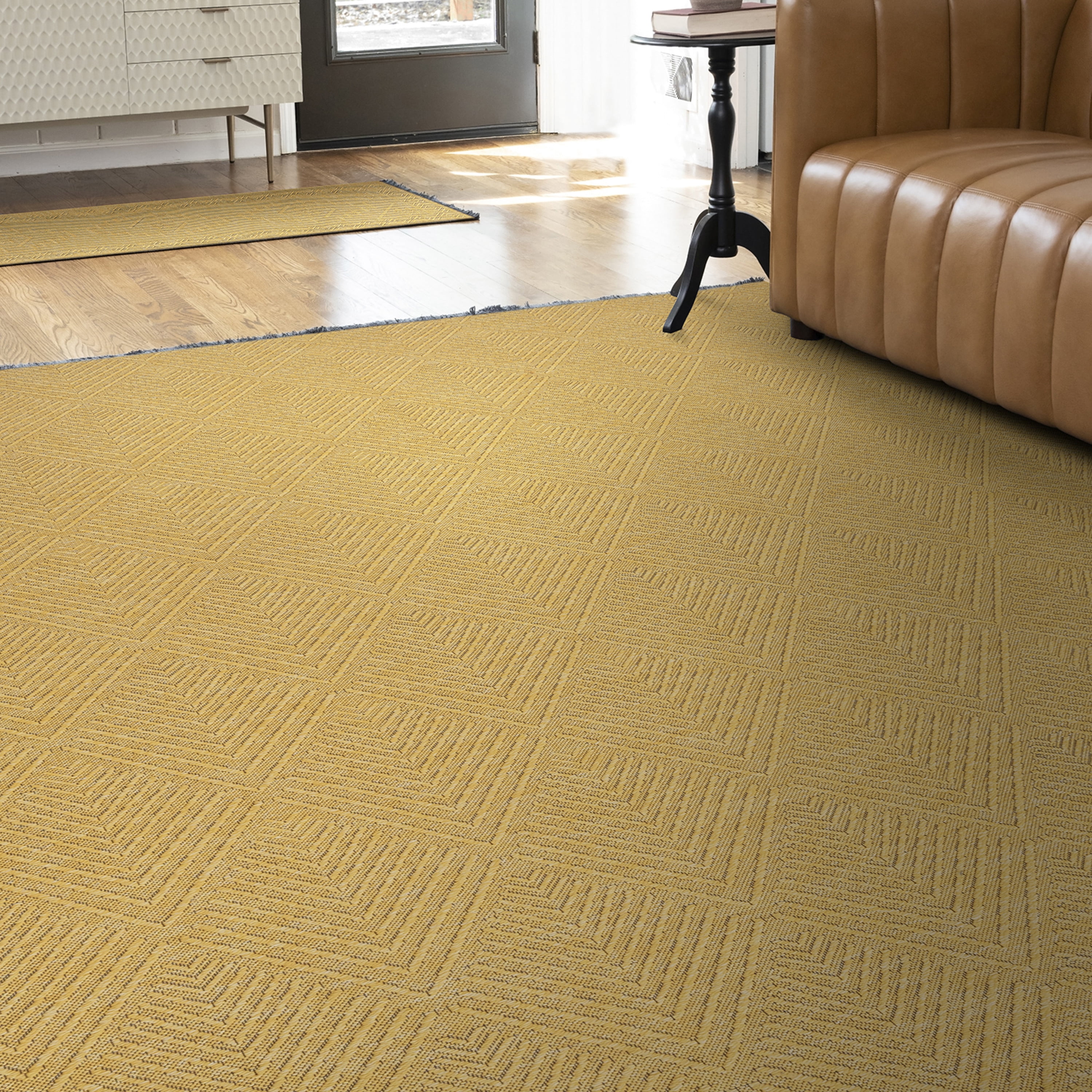 Alma Transitional 9' x 12' Gold, Machine Washable Polyester & Cotton Indoor Area Rug