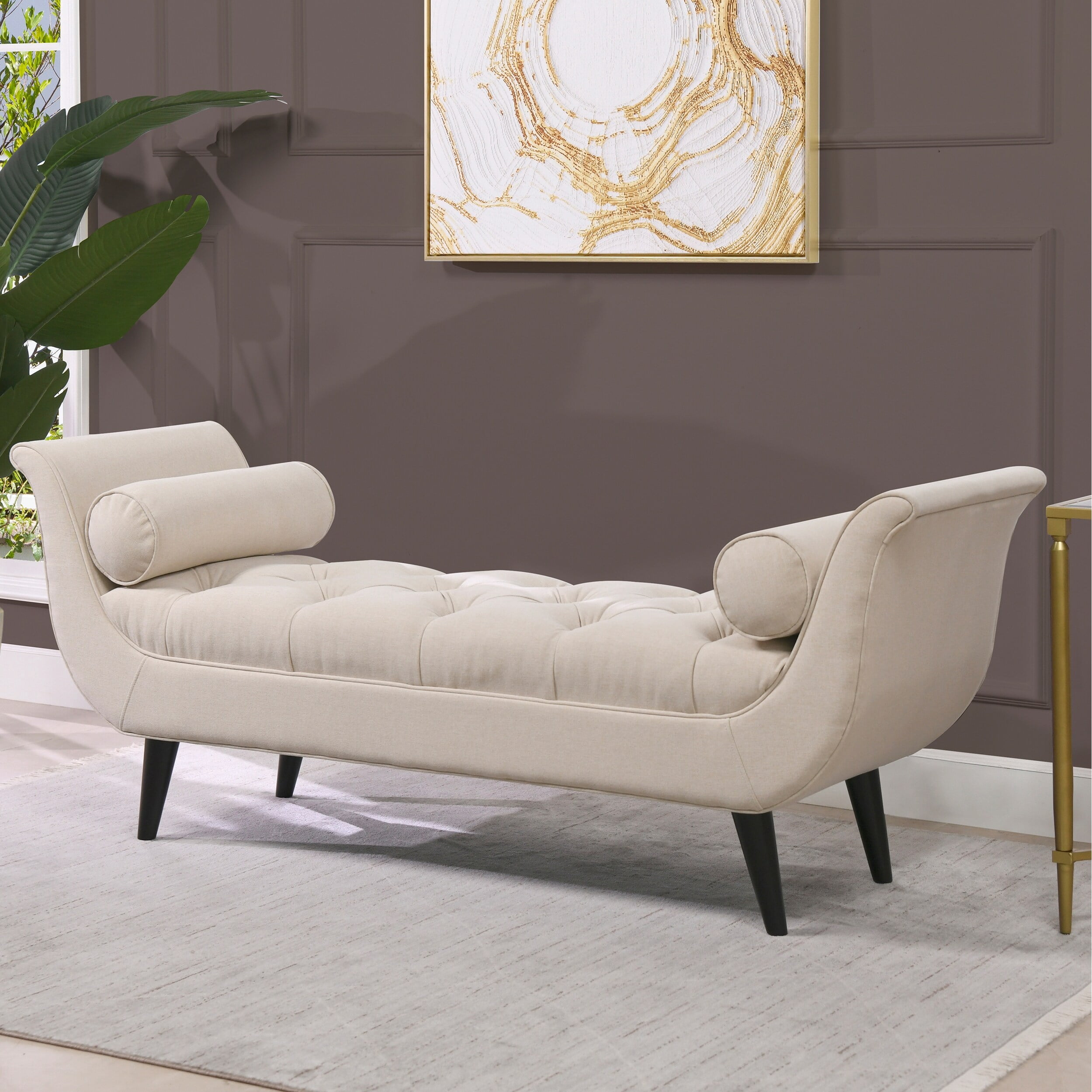 Alma Tufted Entryway Bench sky neutral